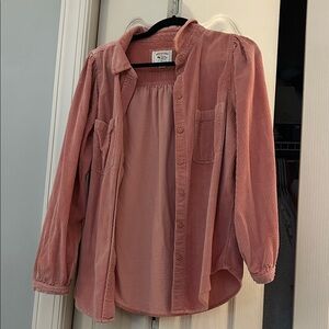 American Eagle Button Down Shirt in Pink Coral